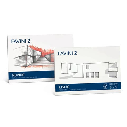 Cartangolo da disegno Favini 2 f.to 24x33 cm 20 fogli da 110 g/m2 liscio squadrato - A150514